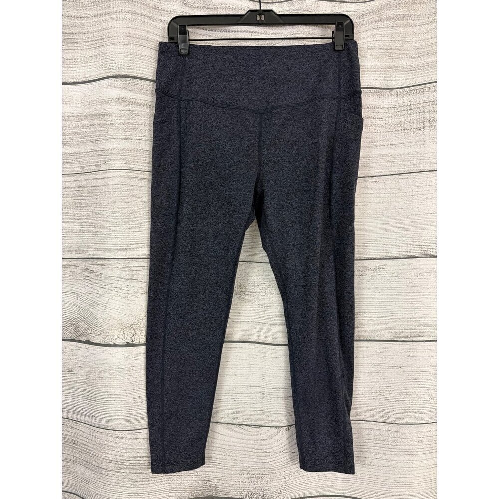 Zella Heathered Black High-Waist Leggings W Pockets Size L